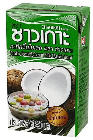 Chaokoh Coconut milk with Pandan Scent 250 ml.