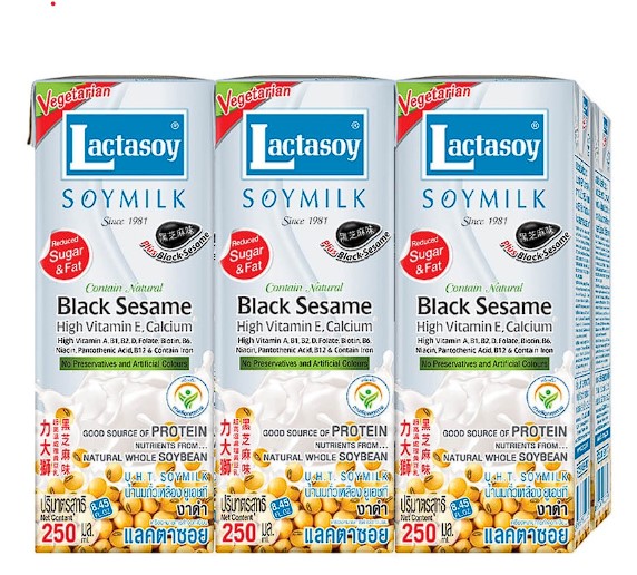 Lactasoy UHT Soymilk with Black Sesame flavor 250ml 