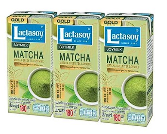 Lactasoy UHT Soymilk with Macha greentea flavor 180ml