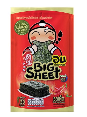 Tao Kae Noi Roasted Seaweed Hot and Spicy flavor Big Sheet 5.4g
