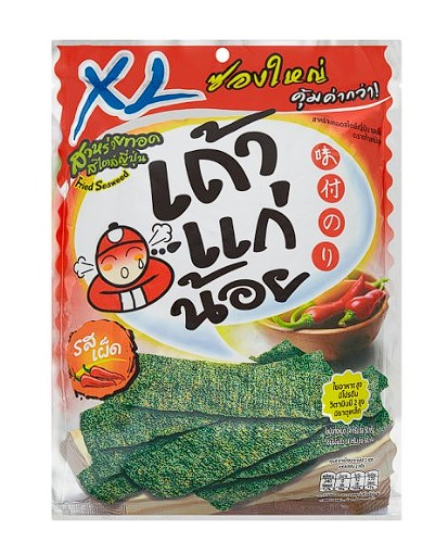 Tao Kae Noi Fried Seaweed XL Hot and Spicy flavor 45g